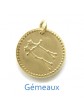 collier médaille constellation gémeaux relief